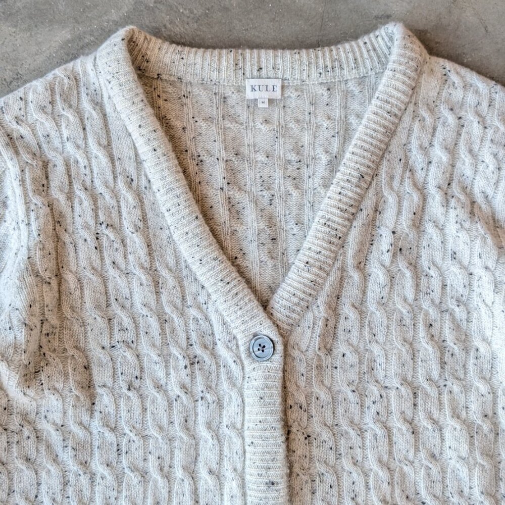 Kule The Sally Chinchilla Cashmere Cardigan Sweater medium - Picture 3 of 11